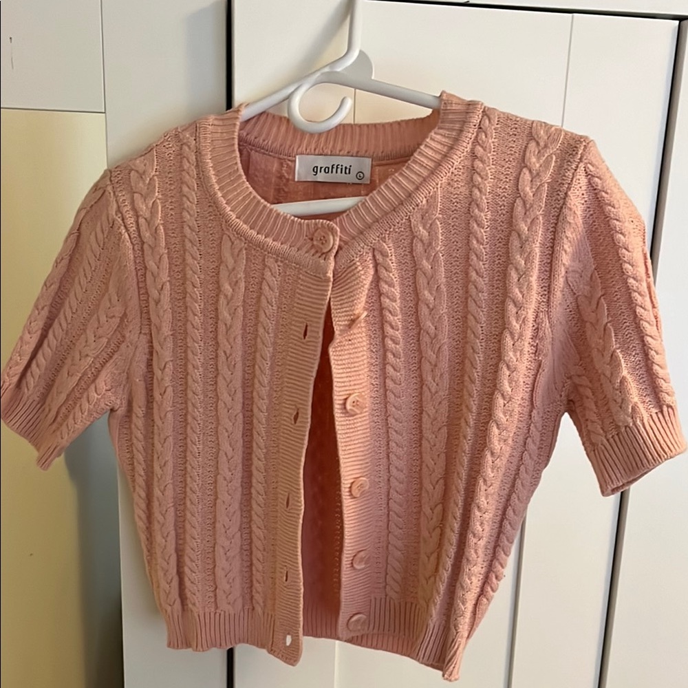 Raffi Women's Pink Cable Knit Sweater